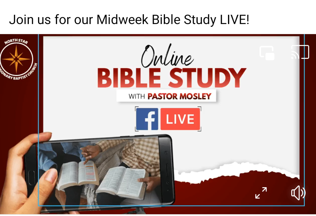 Join us on Facebook Live For Wednesday Night Bible Study at 7PM 10/12/2022.